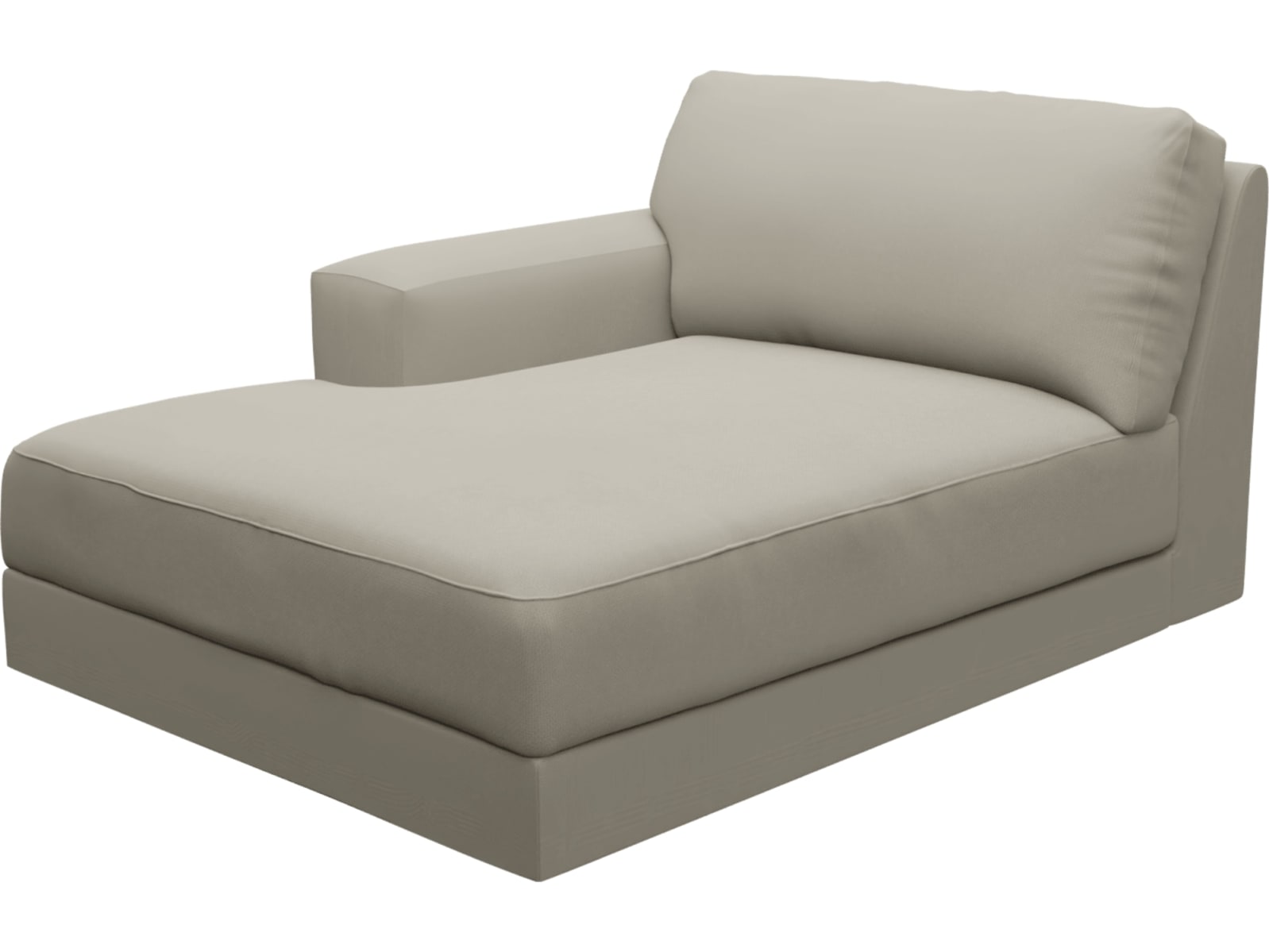 Monica Plaza Natural Left Arm Facing Chaise Module color Plaza Natural