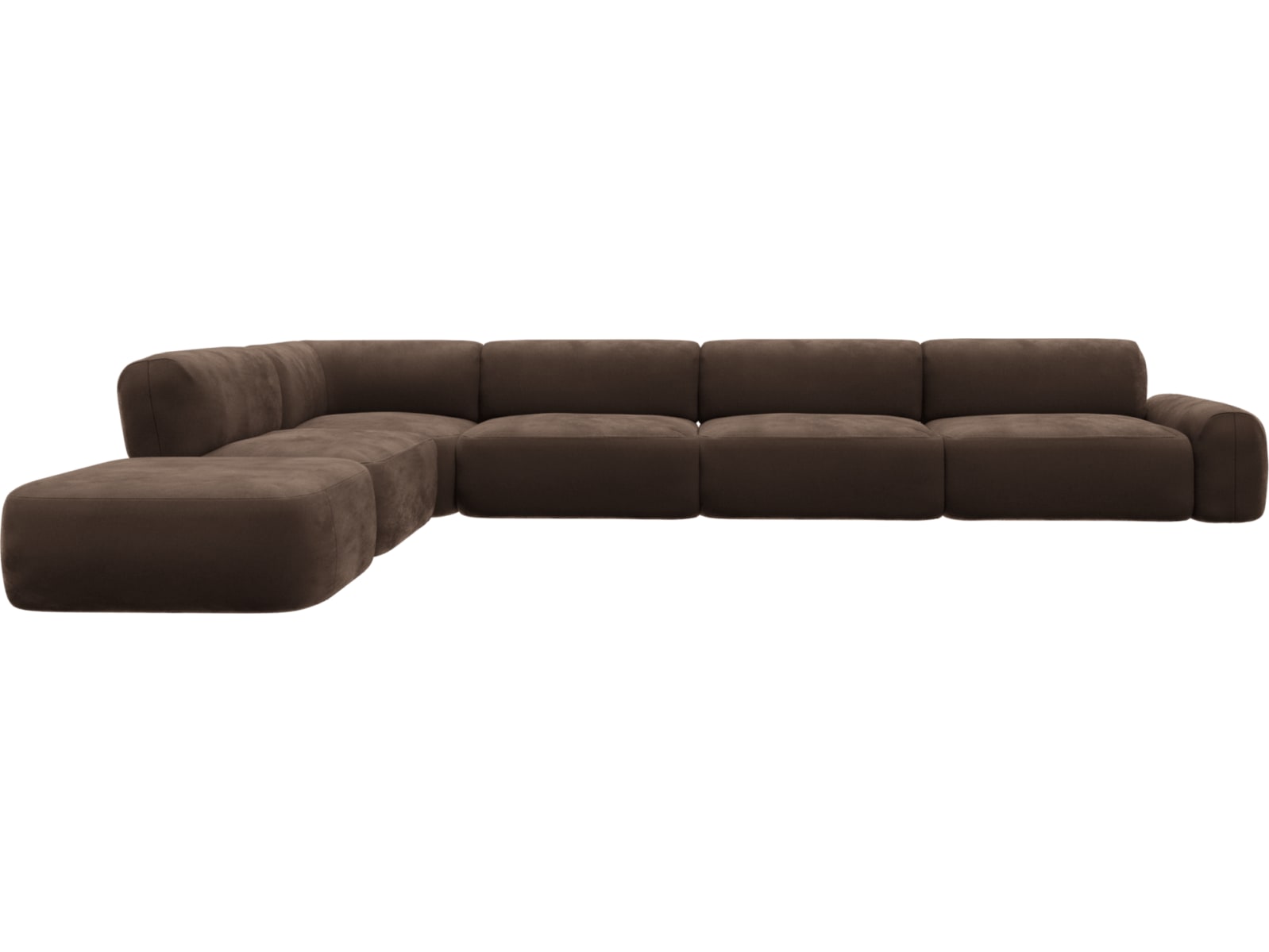 Beckett Muse Chocolate Modular Sofa - 7 Piece color Muse Chocolate