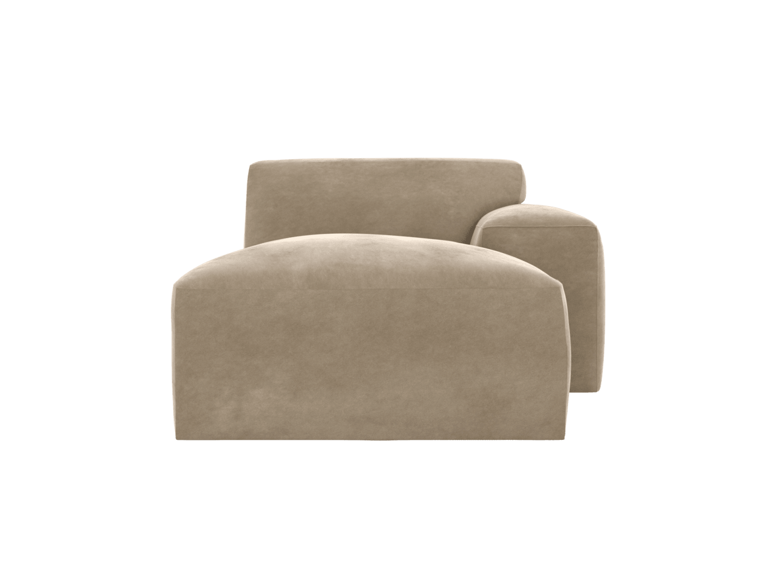 Copenhagen Muse Soft Brown Right Arm Facing Chaise Module color Muse Soft Brown