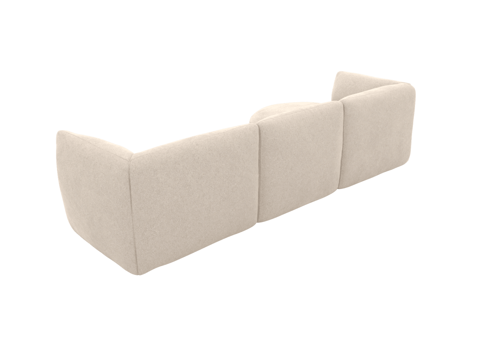 Dillon Avon Taupe Round Chaise Sofa - 3 Seater color Avon Taupe