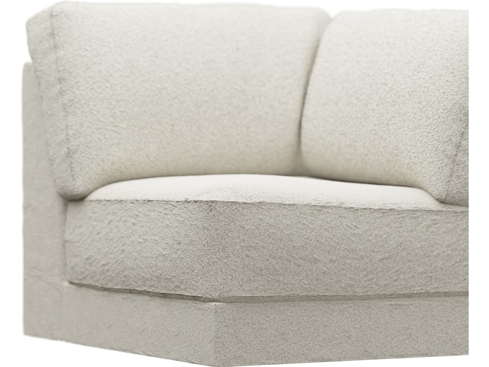Monica Boucle Ivory Corner Sofa Chair Module color Boucle Ivory