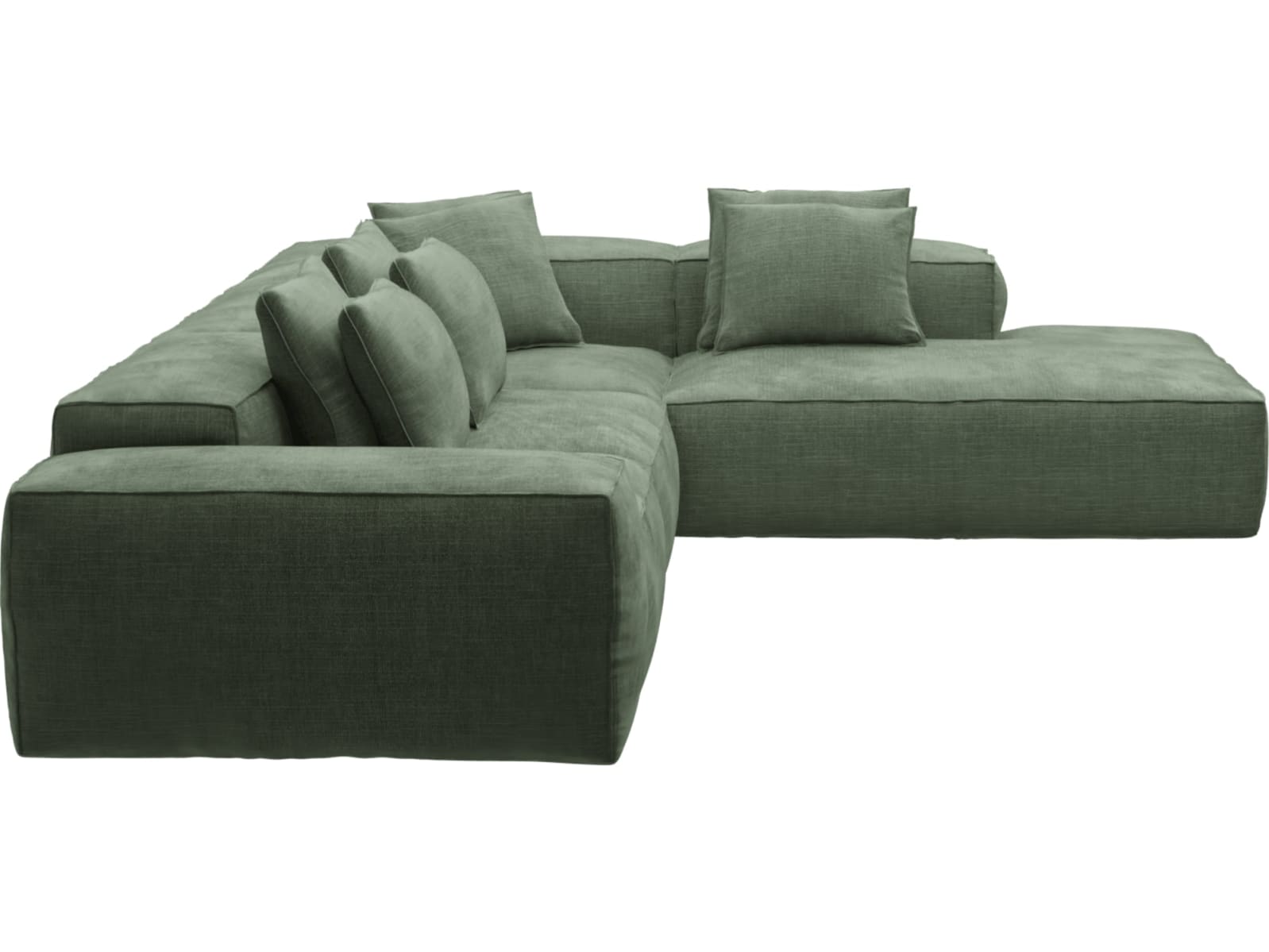 Riley Tribute Dark Jade Modular Sofa - Arm, 2x Armless, Corner, Right Terminal color Tribute Dark Jade