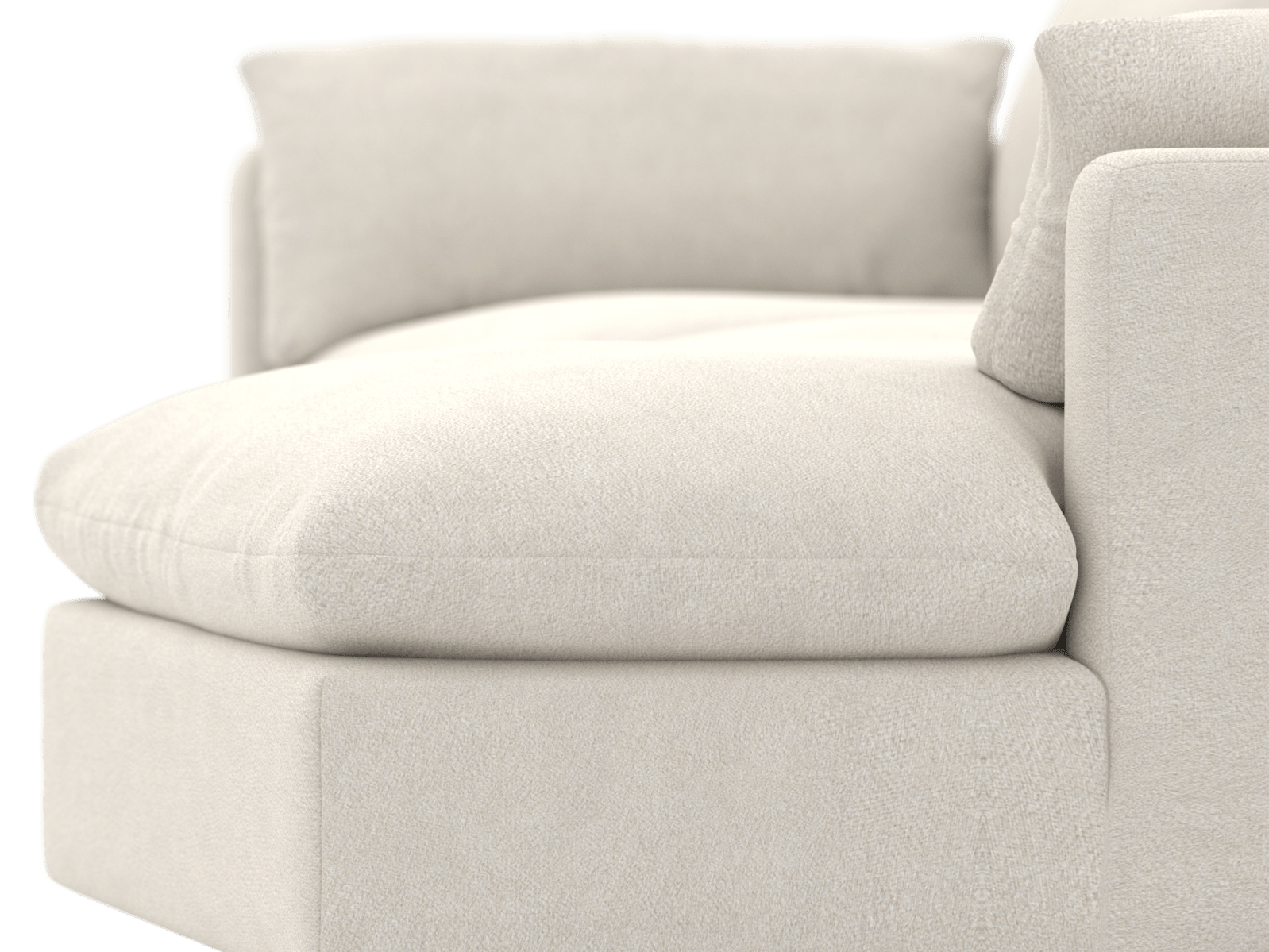 Willow California Ivory Chaise Sofa - 3 Seater color California Ivory