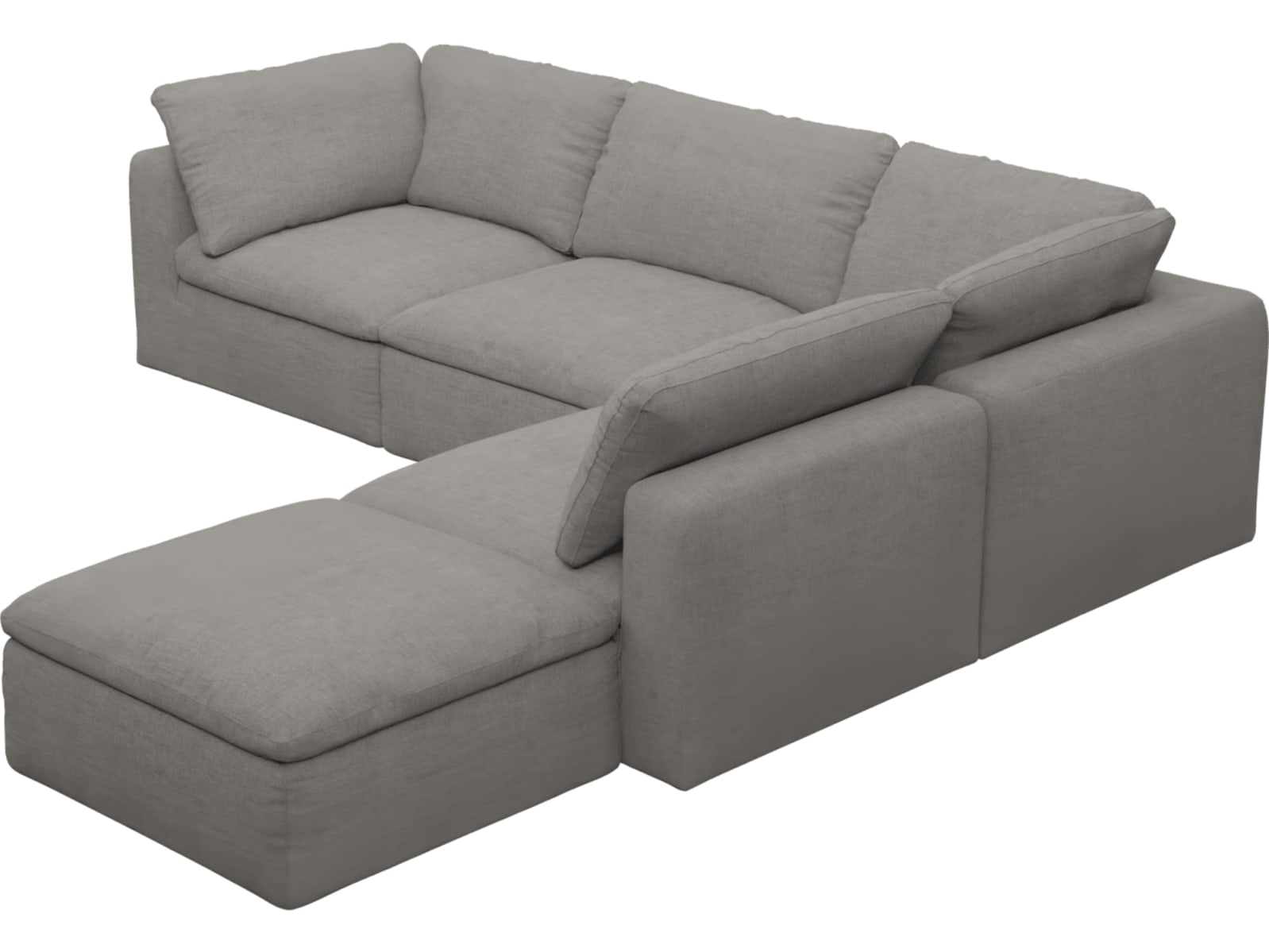 Cloud Deep Isla Soft Grey Modular Sofa - 5 Piece color Isla Soft Grey