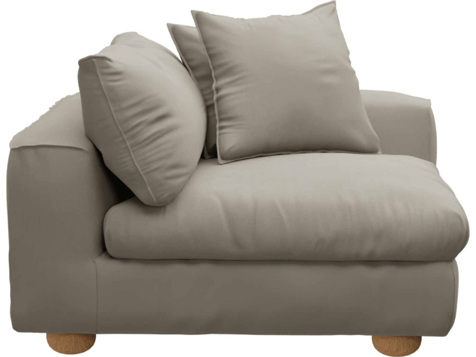 Tully Plaza Natural Right Arm Facing Chair Module color Plaza Natural