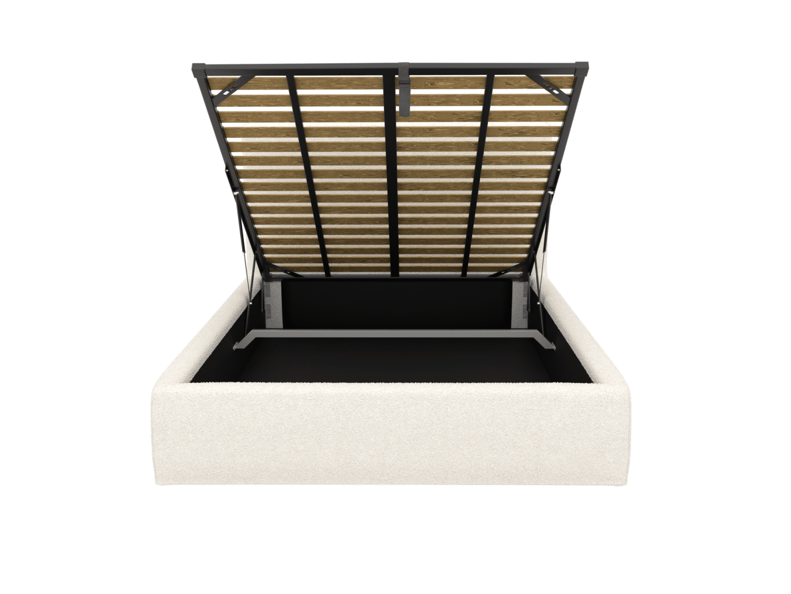 Willow Gas Lift Bed Boucle Ivory color Boucle Ivory
