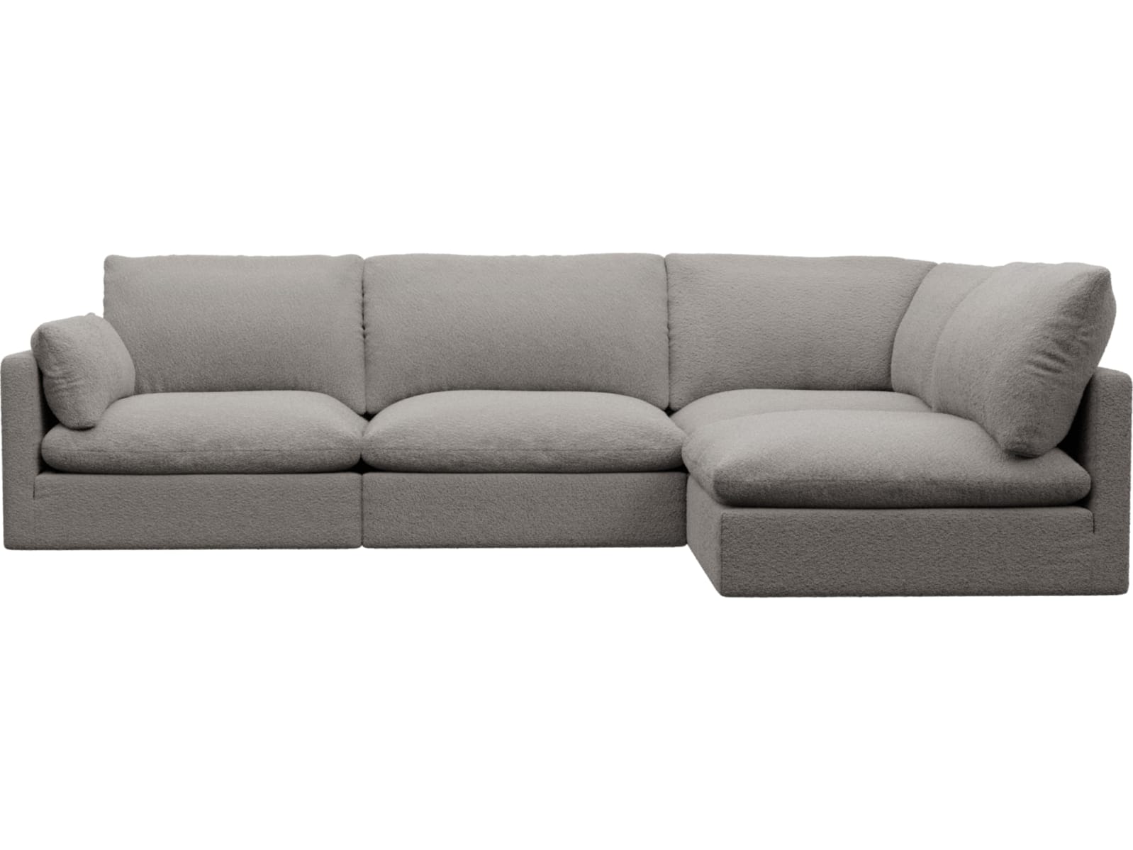 Willow Boucle Pumice Corner Sofa - 4 Seater RAF Terminal color Boucle Pumice