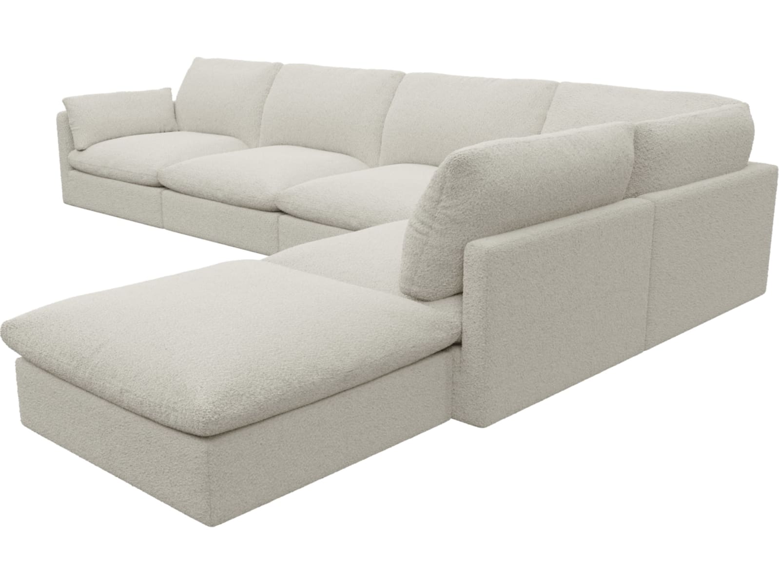Willow Boucle Ivory Modular Sofa - 6 Seater RAF Terminal color Boucle Ivory