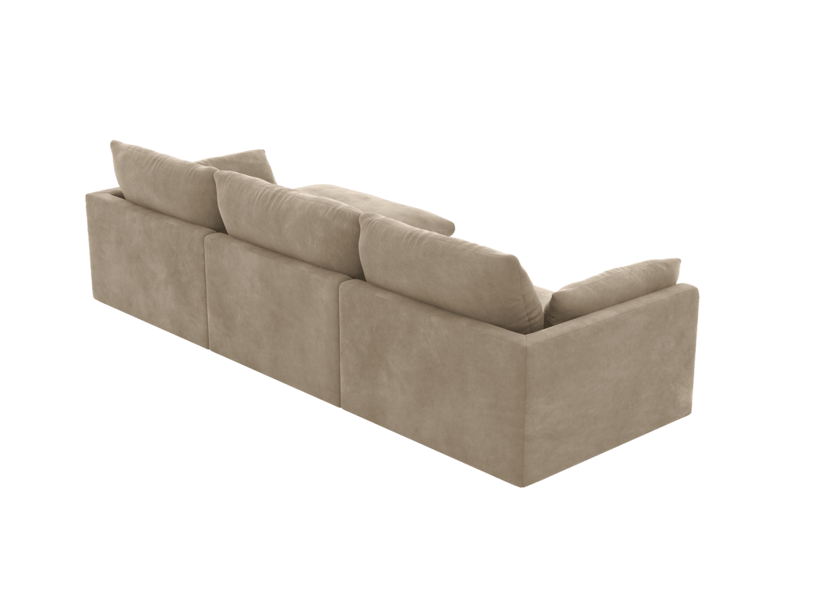 Willow Muse Soft Brown Chaise Sofa - 3 Seater color Muse Soft Brown