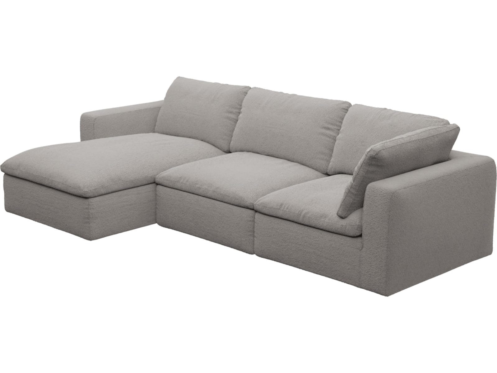Cloud Deep Boucle Pumice Modular Sofa - 3 Seater Chaise color Boucle Pumice