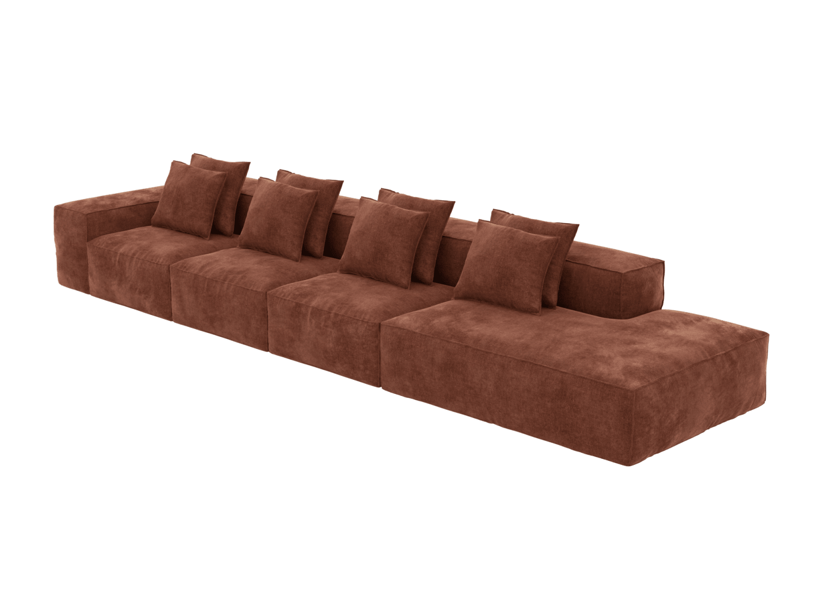 Riley Muse Rust 5 Seater Terminal Right Modular Sofa color Muse Rust