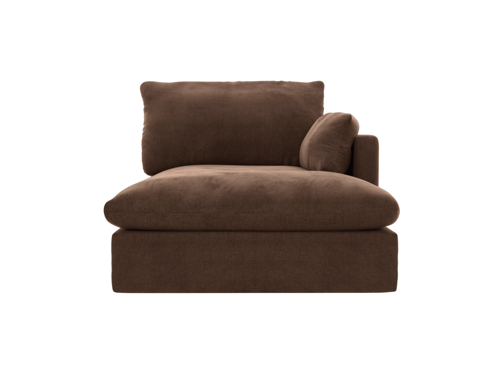 Willow Muse Chocolate Chaise Right Arm Facing Sofa Module color Muse Chocolate