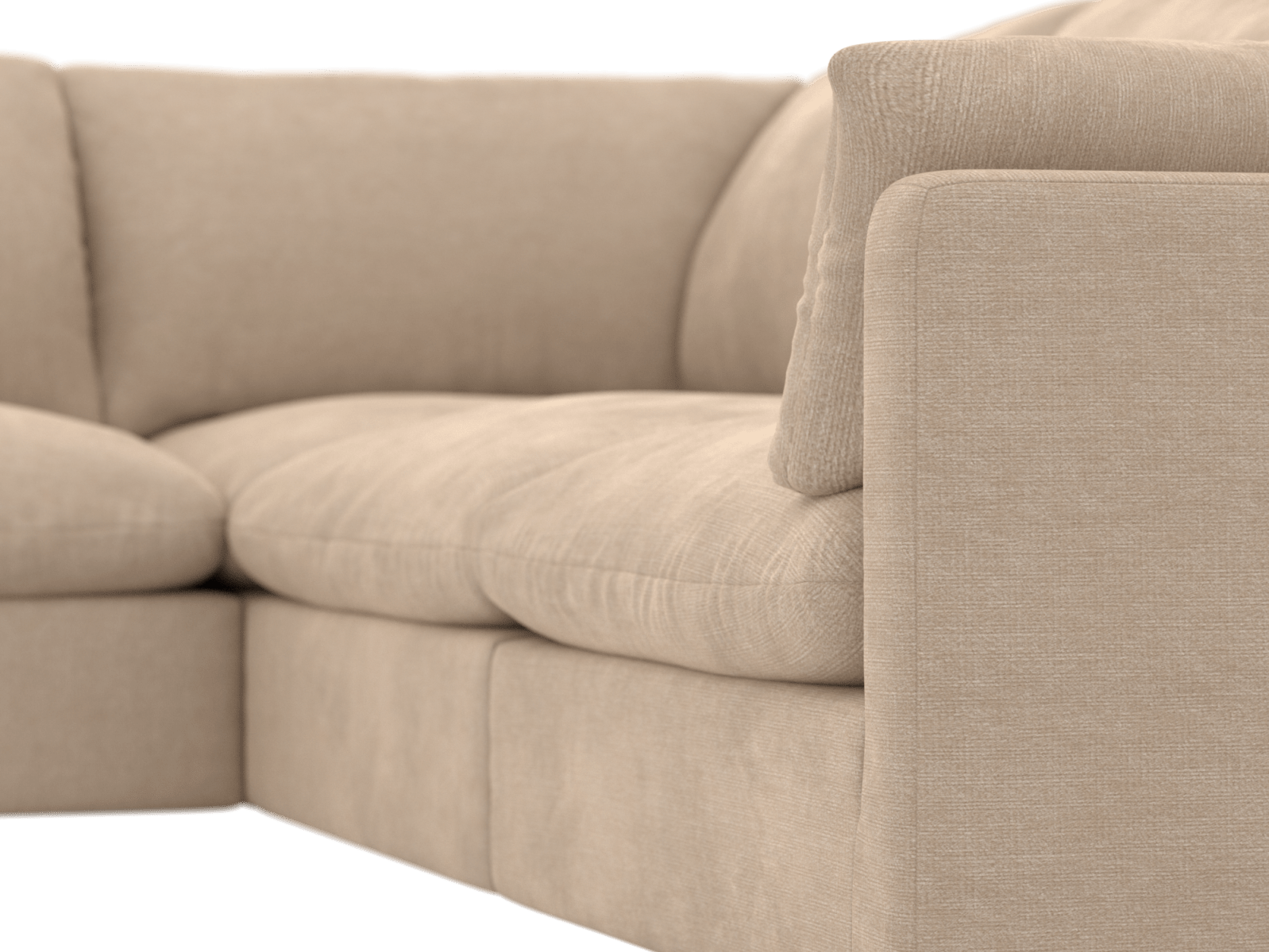 Willow Muse Driftwood Corner Modular Sofa LAF Terminal - 4 Seater color Muse Driftwood