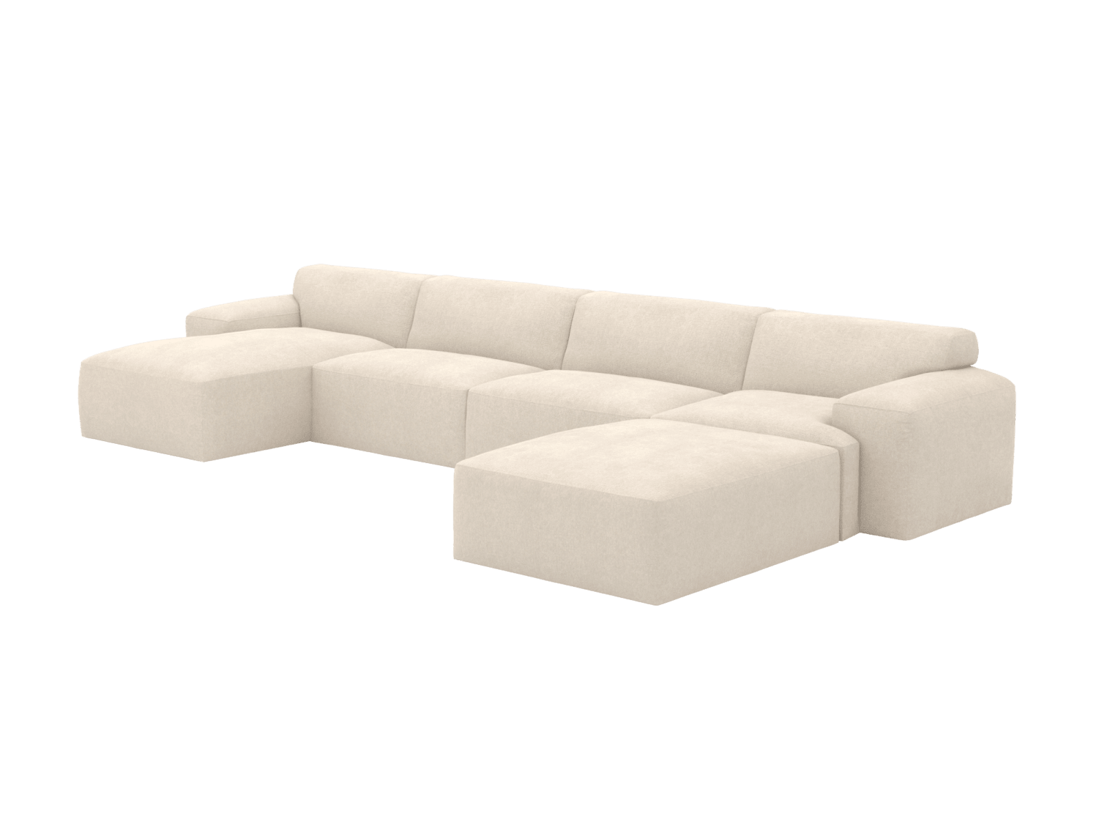 Copenhagen Tribute Shell Chaise Sofa - 5 Seater U Shaped Modular color Tribute Shell
