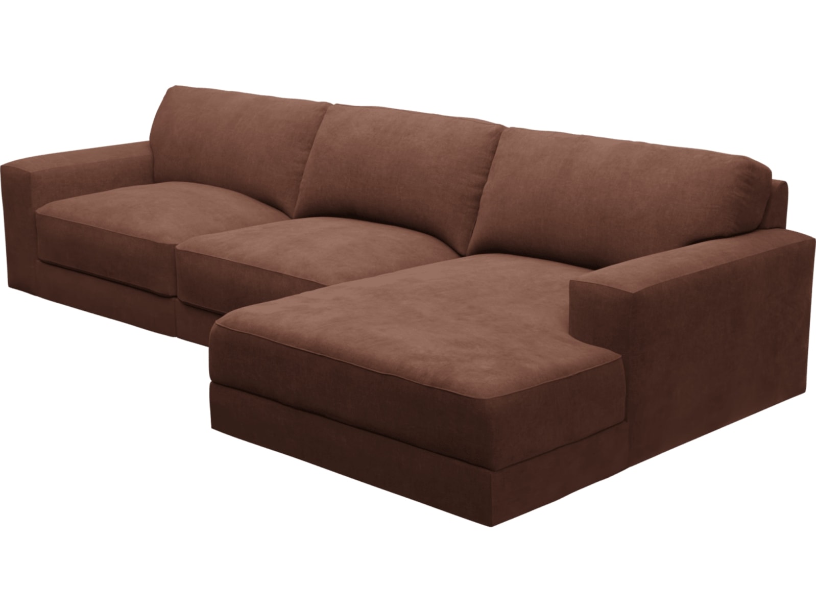 Monica Muse Rust Chaise Sofa - 3 Seater color Muse Rust