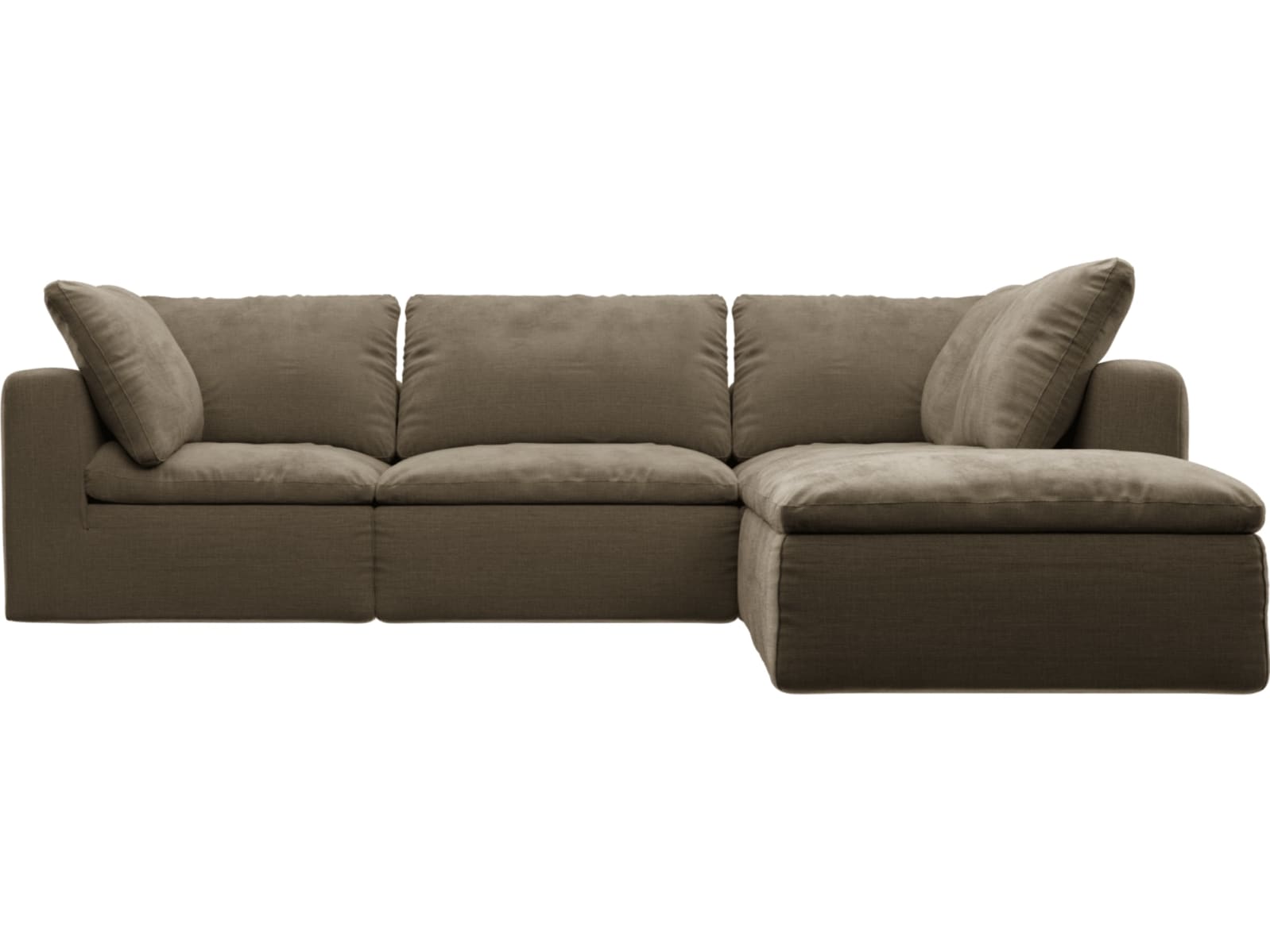 Cloud Tribute Walnut Modular Sofa - 5 Piece color Tribute Walnut
