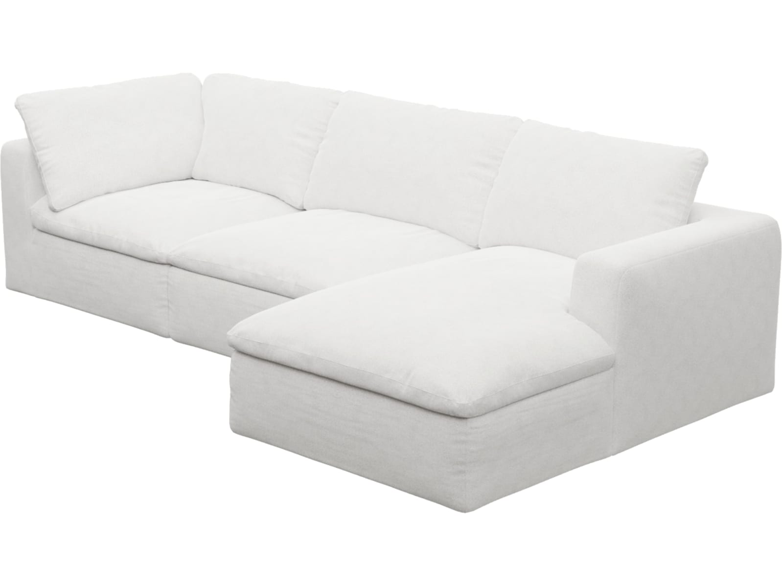 Cloud Deep Noa Fog Modular Sofa - 3 Seater Chaise color Noa Fog