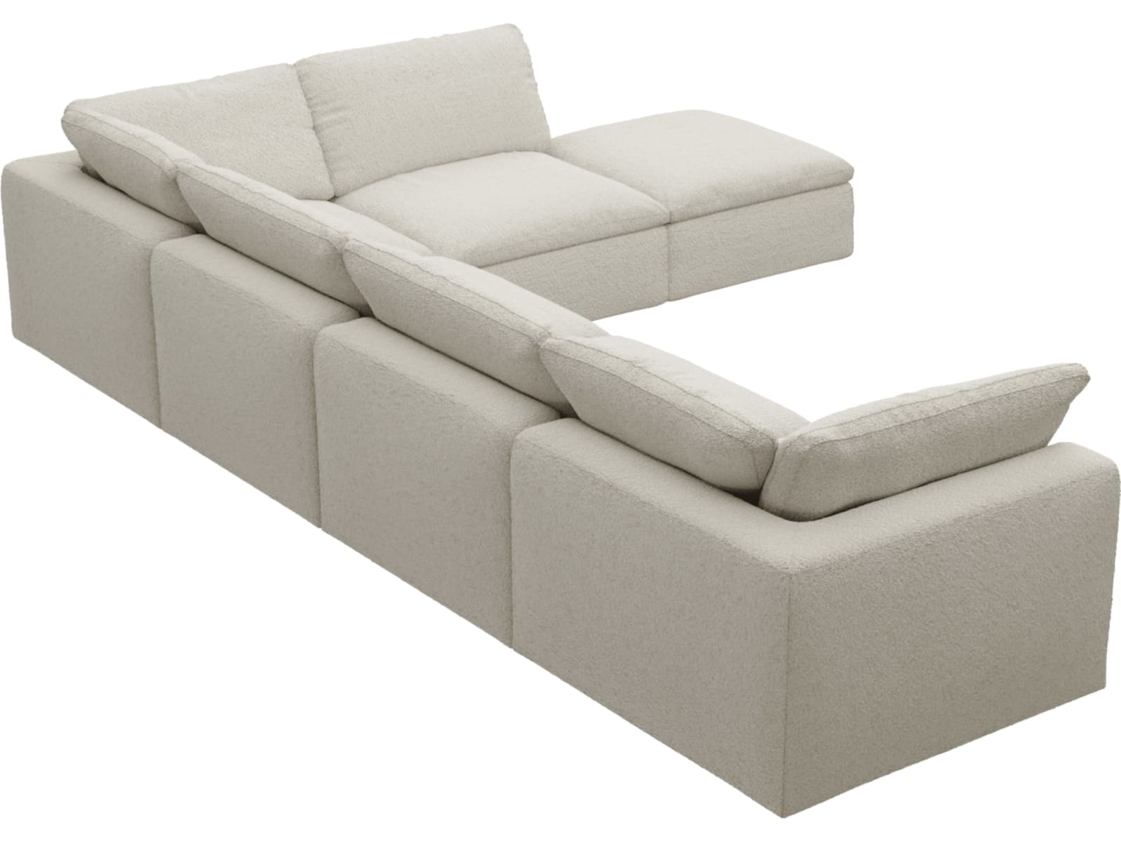 Cloud Deep Boucle Ivory Modular Sofa - 6 Piece color Boucle Ivory