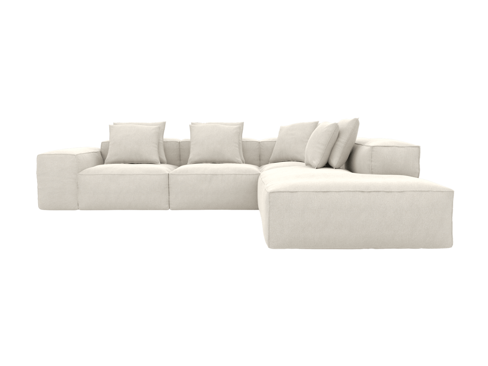 Riley California Ivory 5 Seater Terminal Right Corner Modular Sofa color California Ivory