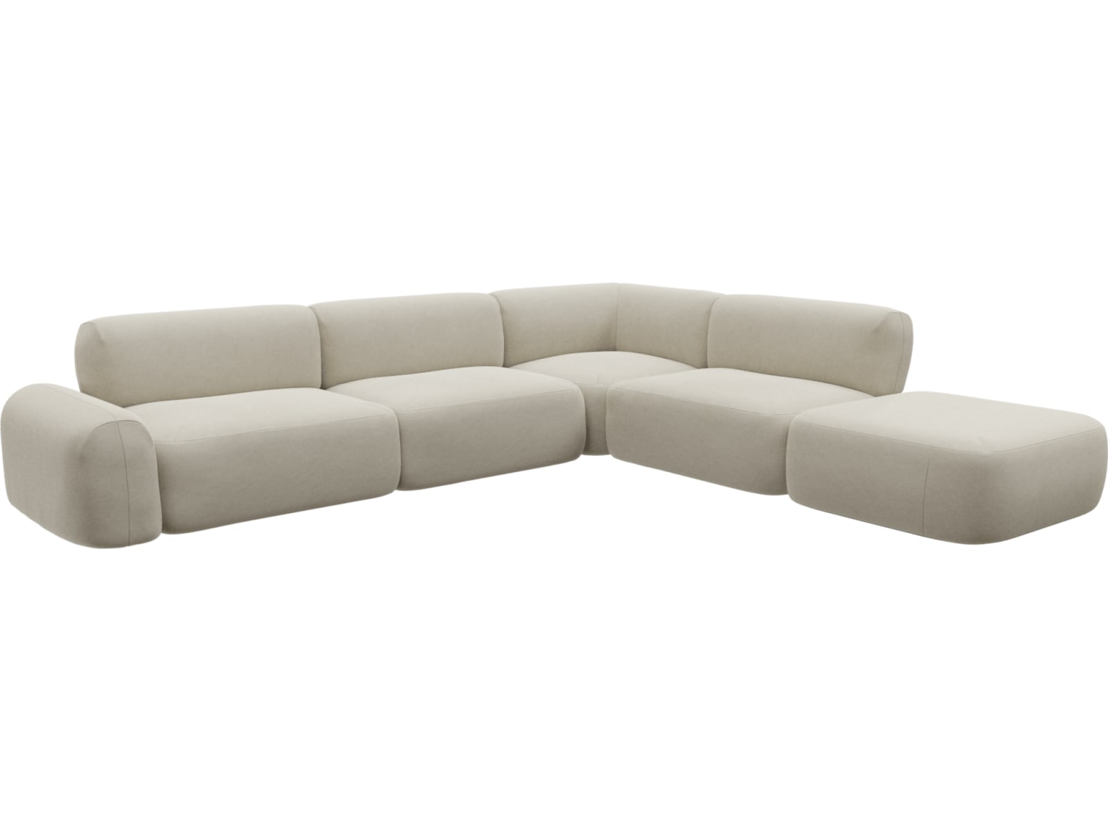 Beckett Muse Flax Modular Sofa - 6 Piece color Muse Flax
