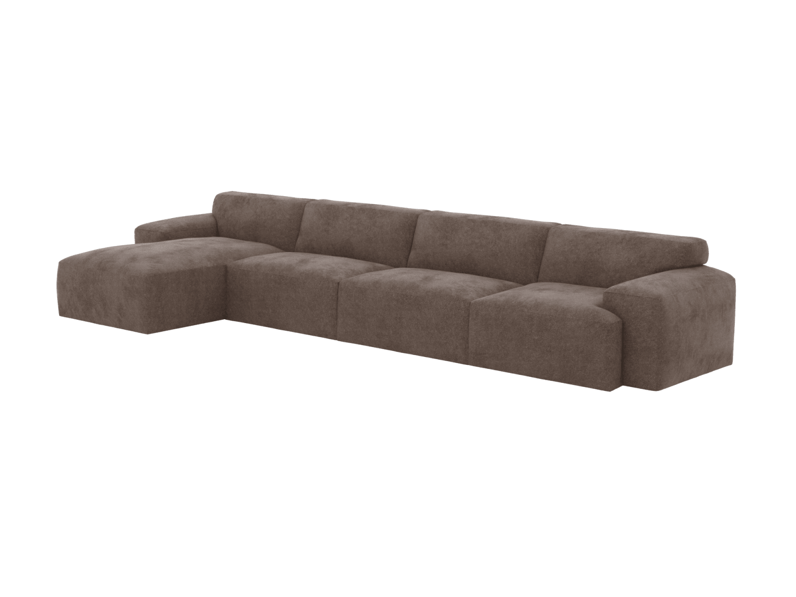 Copenhagen Muse Mink Chaise Sofa - 4 Seater color Muse Mink