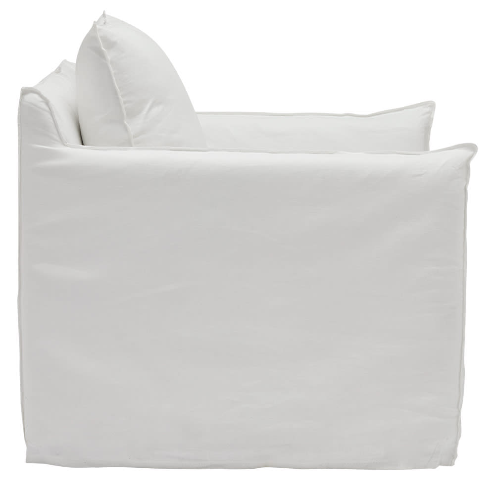 Como Linen Occasional Chair Pure White - 1 Seater color Linen Pure White