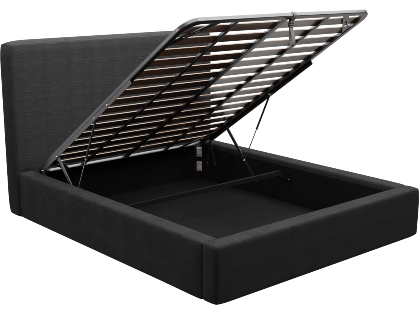 Felix Gas Lift Bed Plaza Flint Grey color Plaza Flint Grey