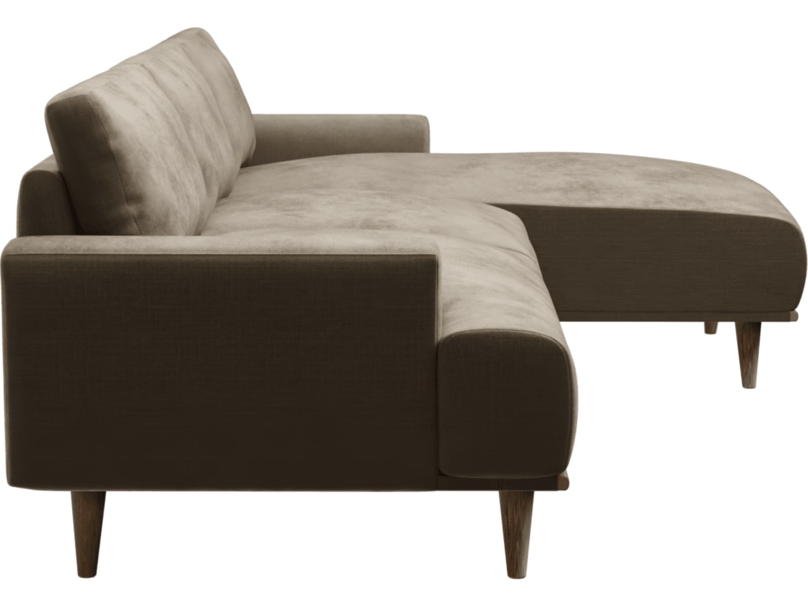 Dane Tribute Walnut Chaise Sofa - 3 Seater color Tribute Walnut
