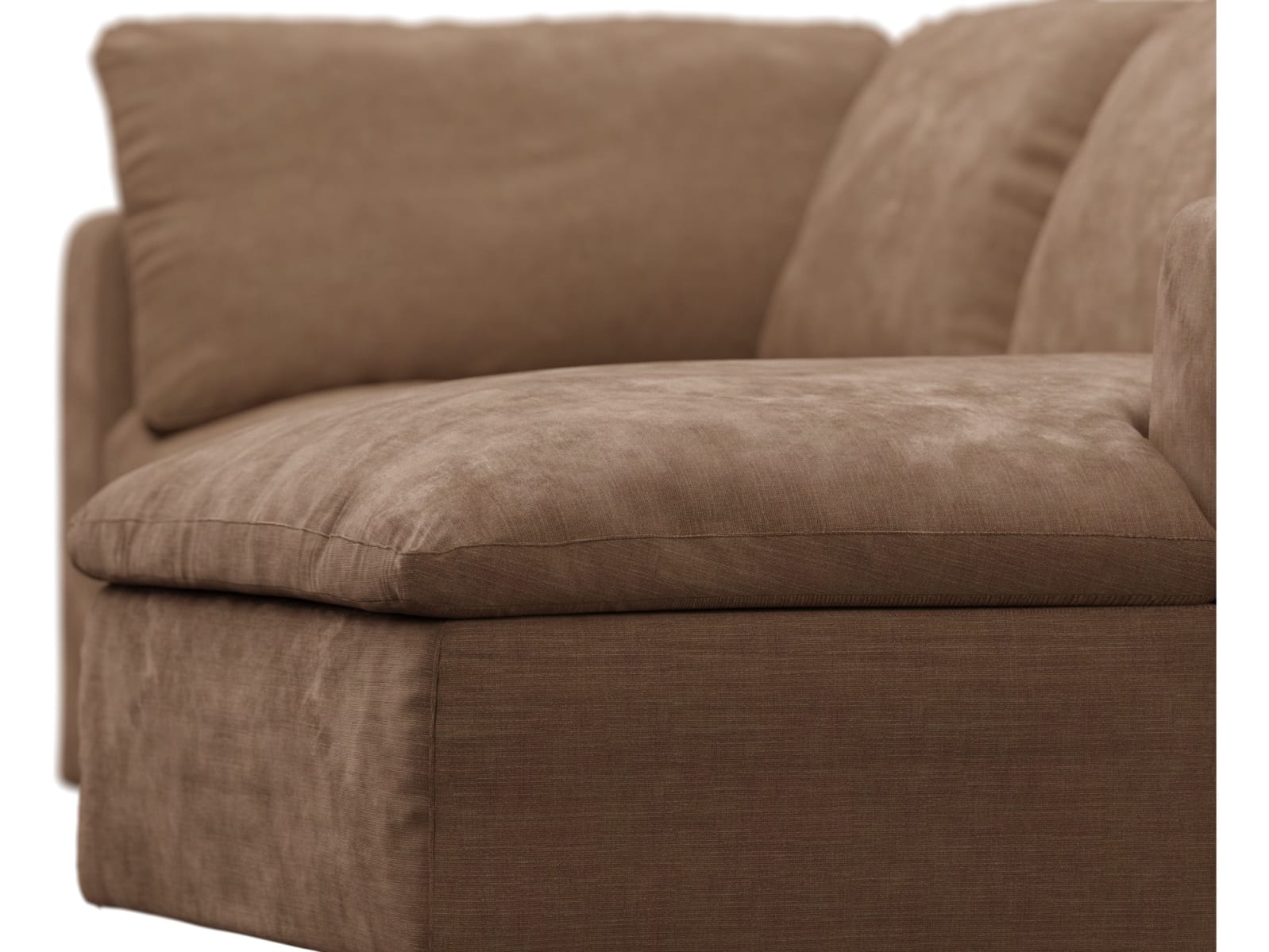 Cloud Deep Tribute Chestnut Modular Sofa - 3 Seater Chaise color Tribute Chestnut