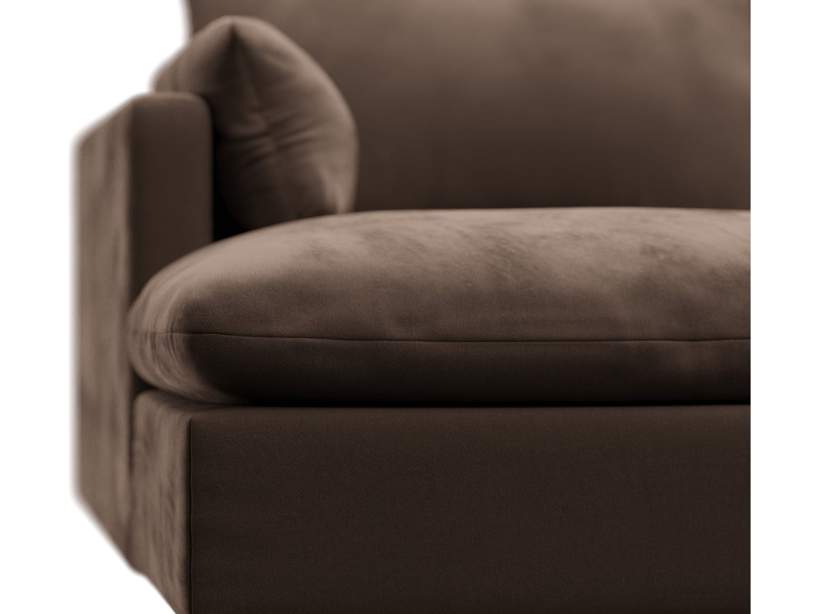 Willow Muse Chocolate Chaise Sofa - 3 Seater color Muse Chocolate