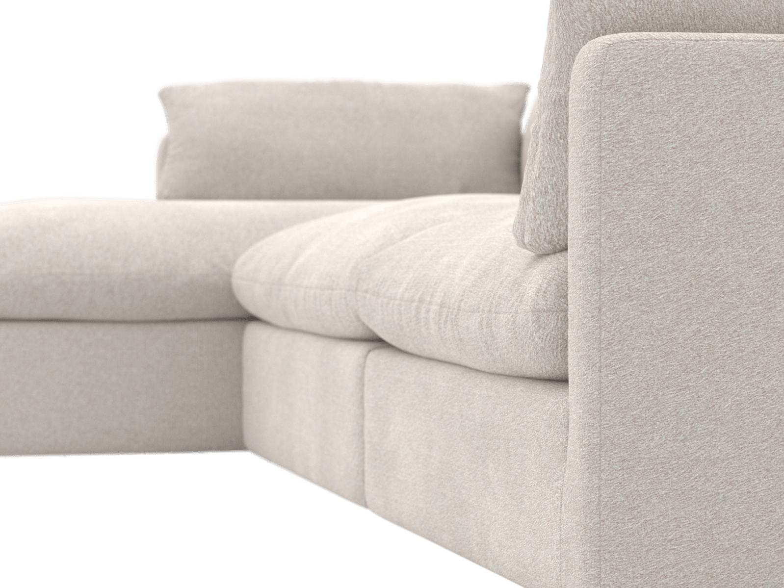 Willow Toorak Pearl Chaise Sofa - 3 Seater color Toorak Pearl