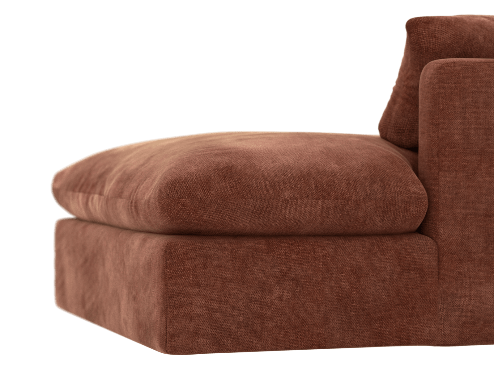 Willow Muse Rust Chaise Right Arm Facing Sofa Module color Muse Rust
