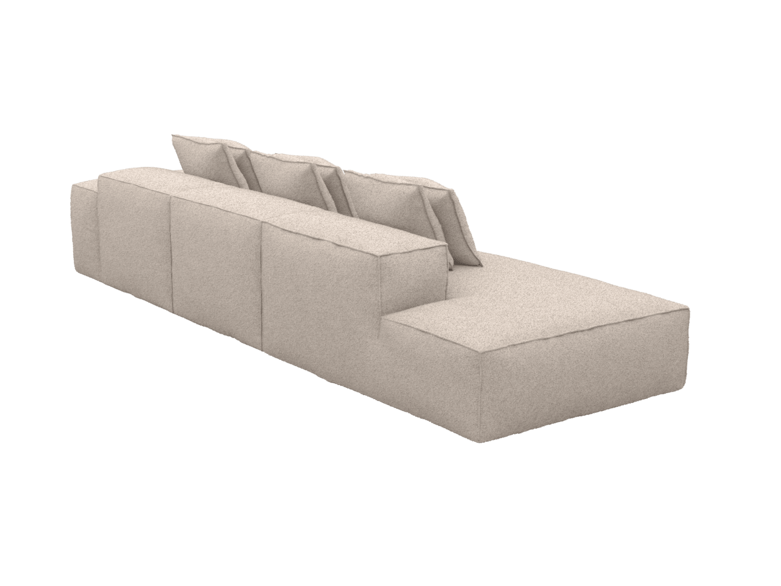 Riley Boucle Pumice 4 Seater Terminal Left Modular Sofa color Boucle Pumice