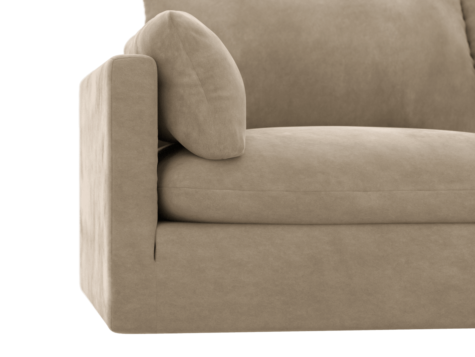 Willow Muse Soft Brown Chaise Sofa - 3 Seater color Muse Soft Brown