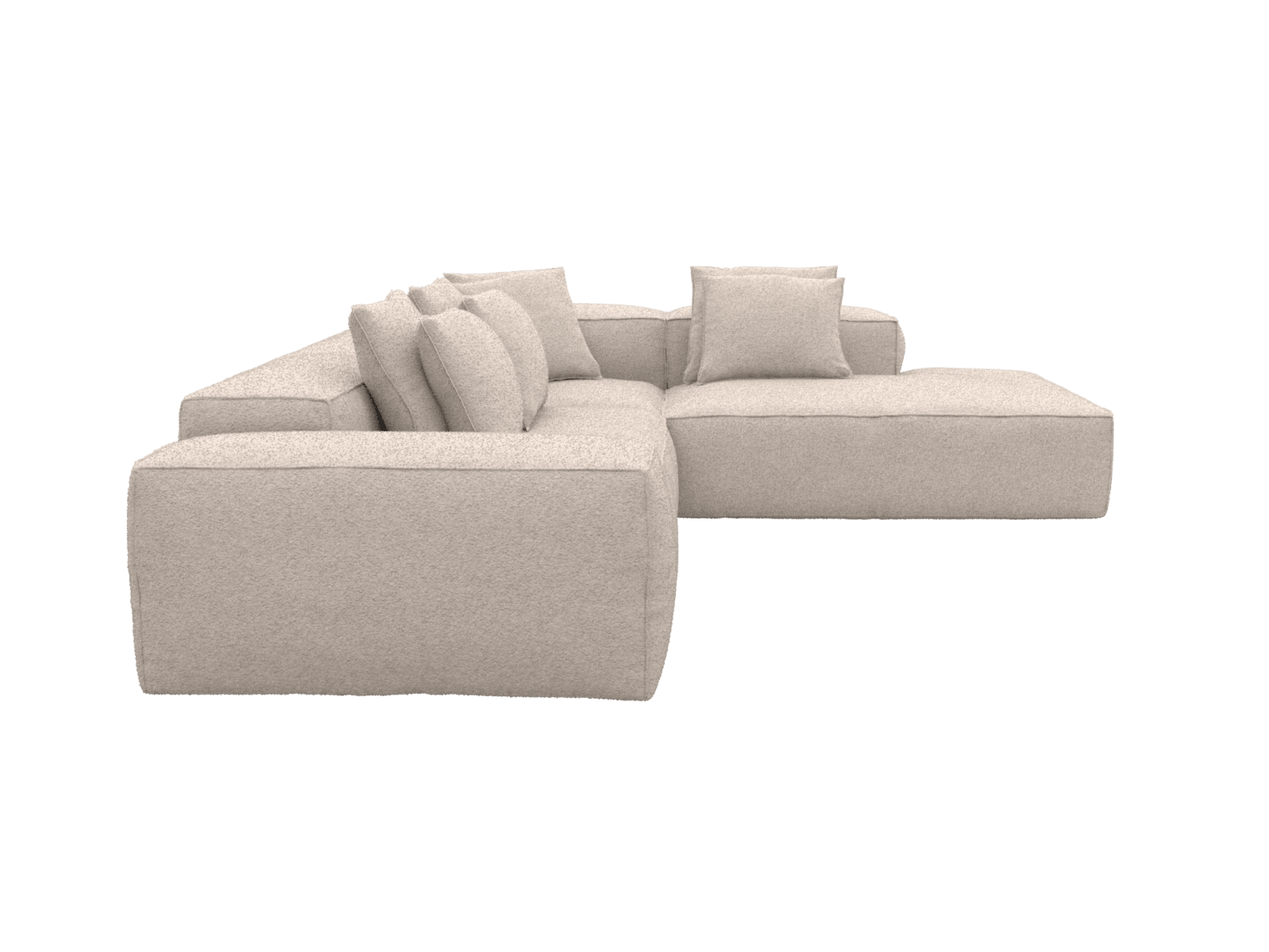 Riley Boucle Pumice 5 Seater Terminal Right Corner Modular Sofa color Boucle Pumice