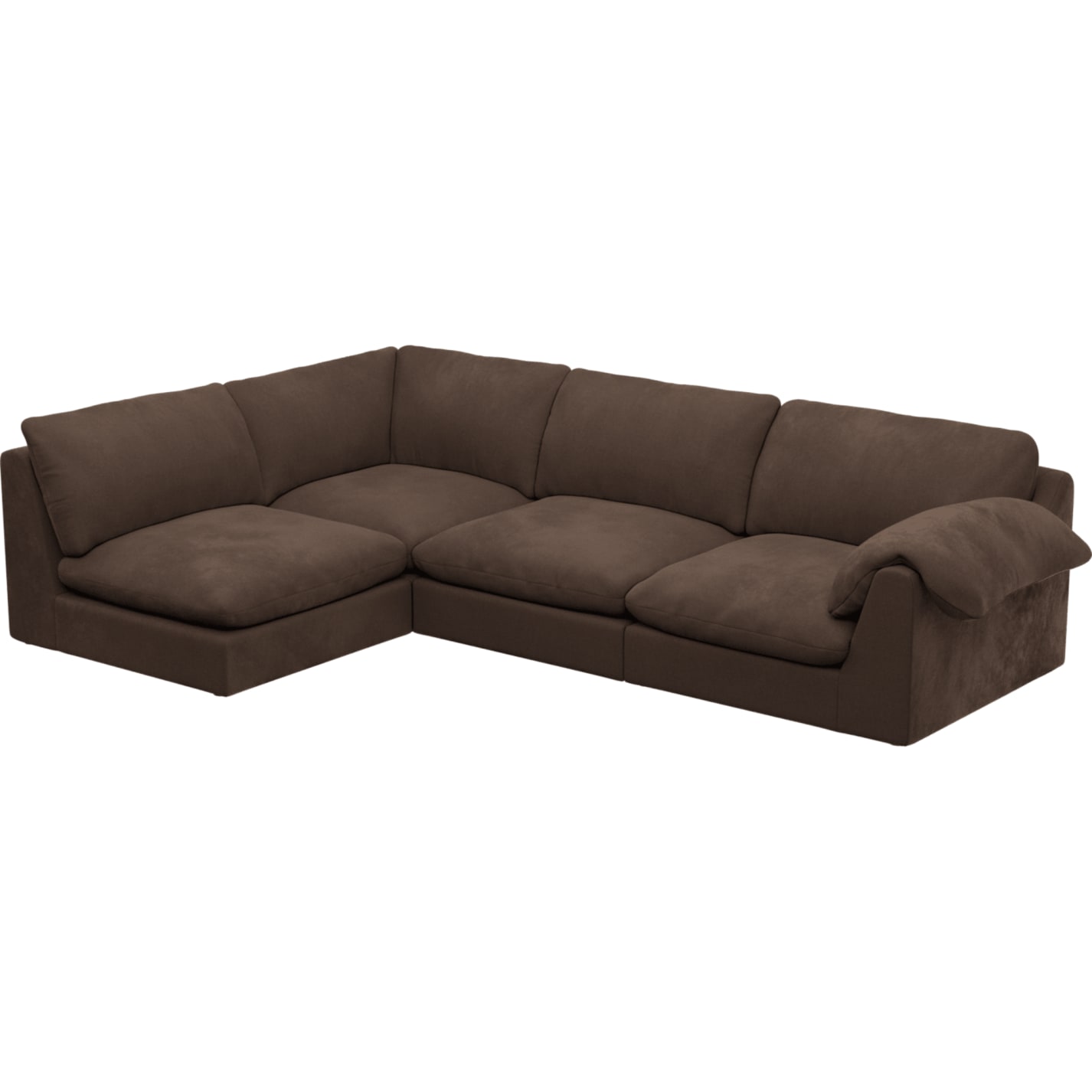 Ludlow Muse Chocolate Sofa - 4 Seater LAF Terminal color Muse Chocolate