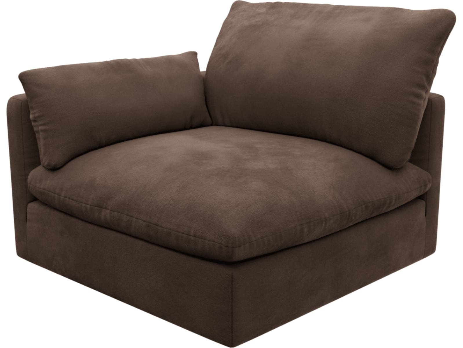Willow Muse Chocolate 1 Seat Left Arm Facing Sofa Module color Muse Chocolate