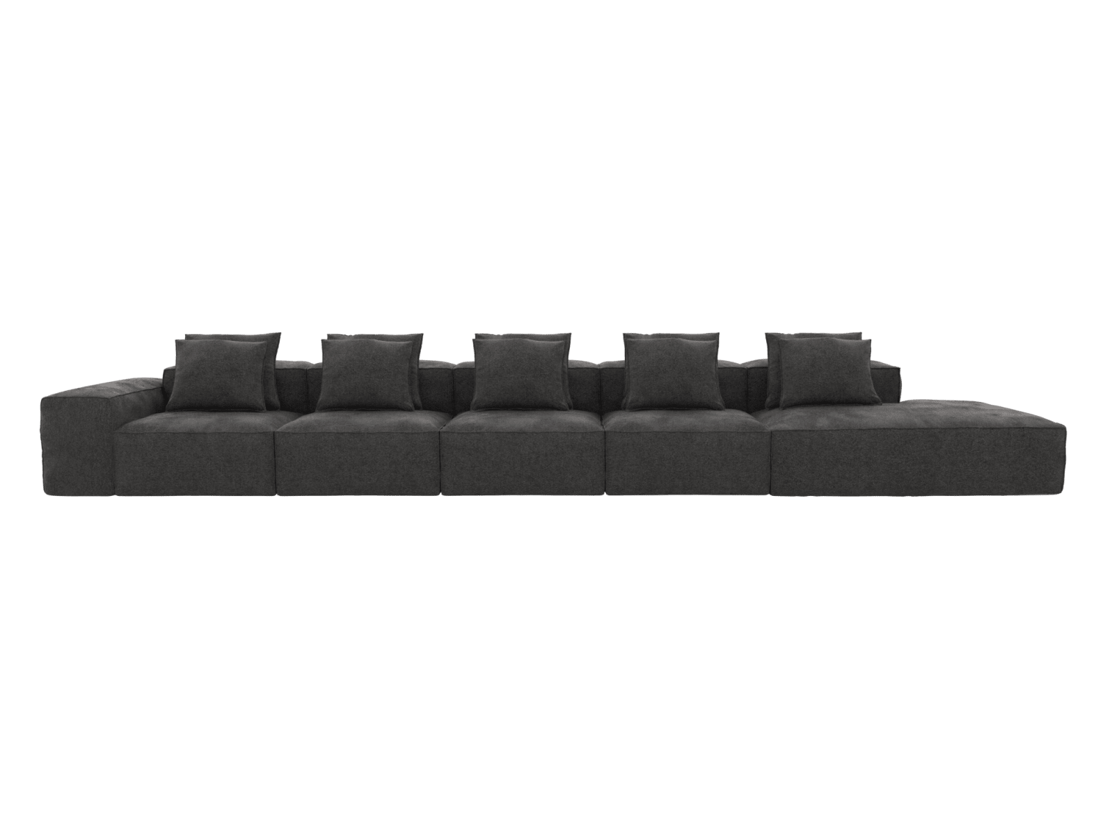 Riley California Charcoal 6 Seater Terminal Right Modular Sofa color California Charcoal
