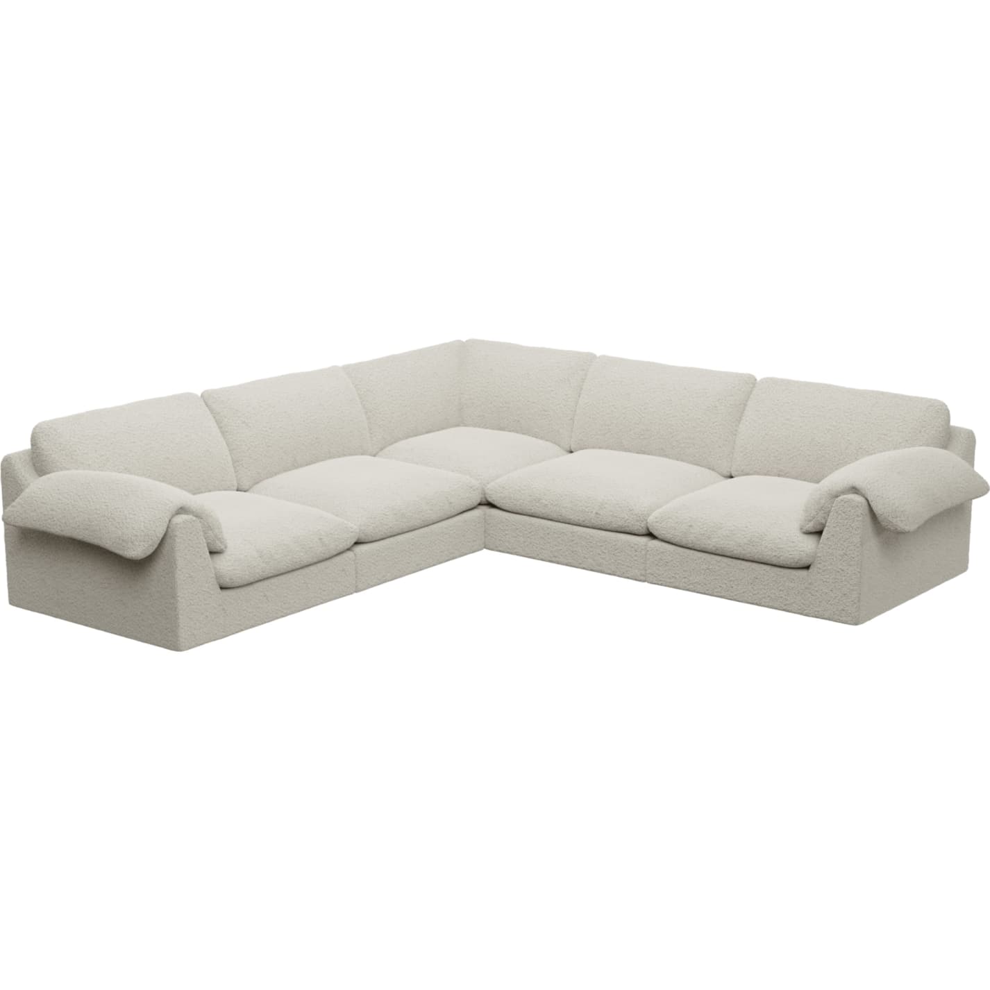 Ludlow Boucle Ivory Corner Sofa - 5 Seater color Boucle Ivory