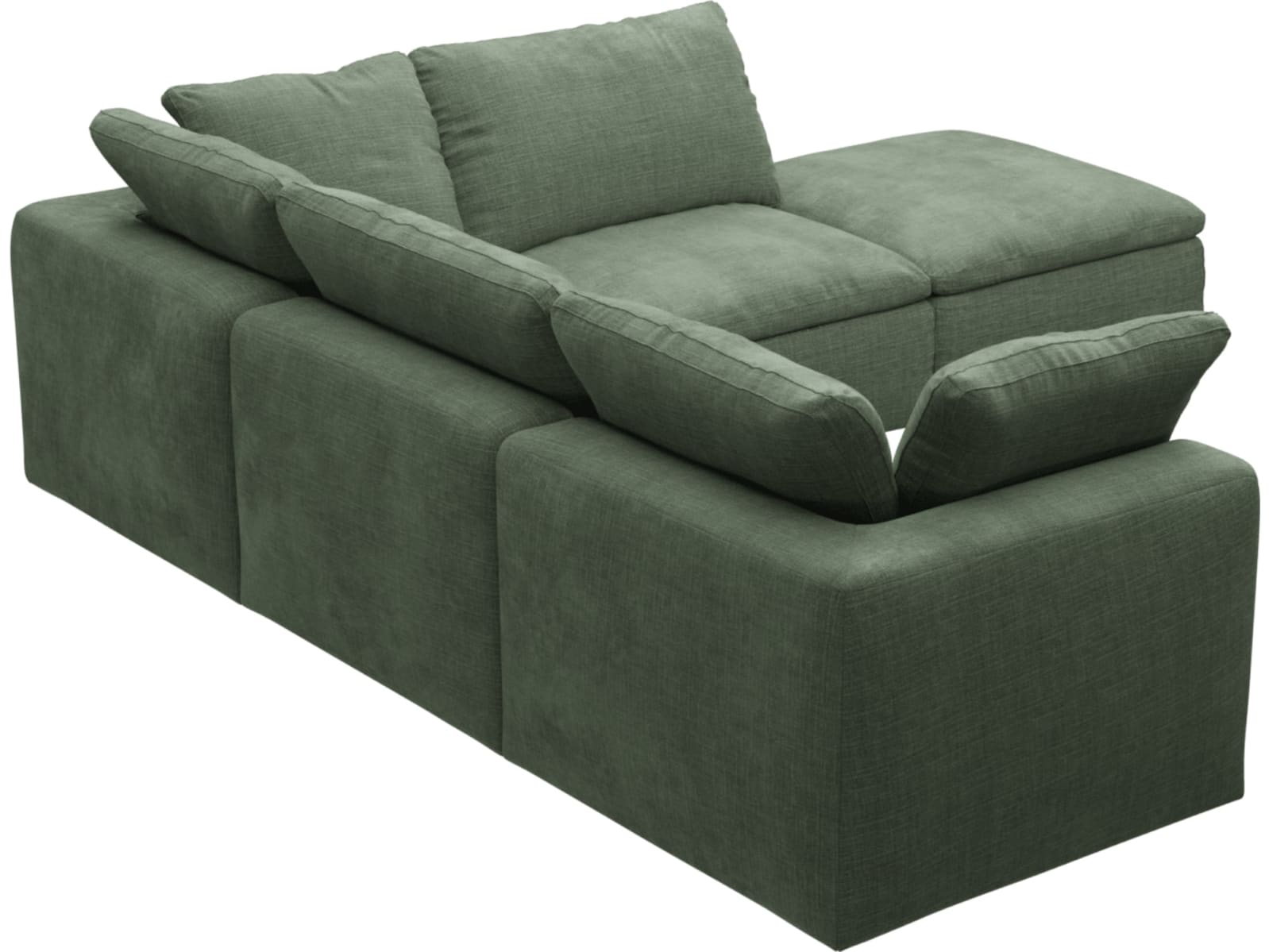 Cloud Tribute Dark Jade Modular Sofa - 5 Piece color Tribute Dark Jade
