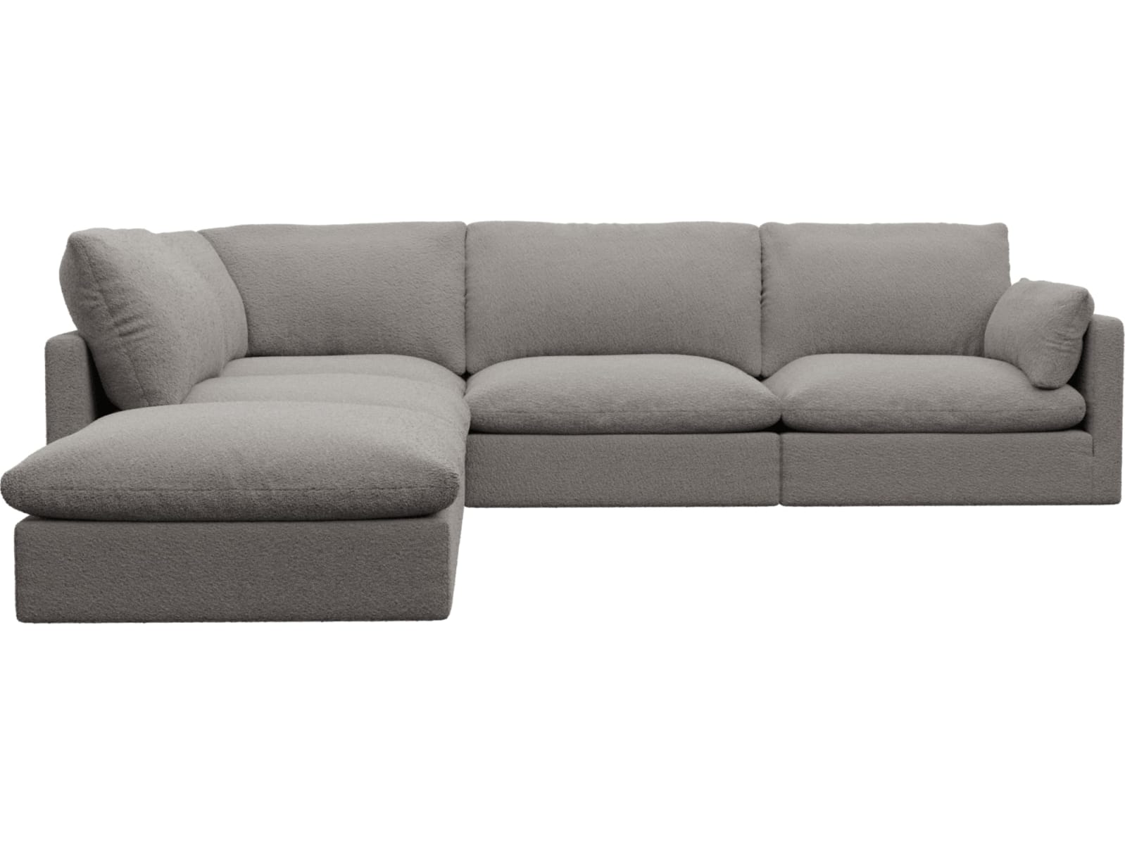 Willow Boucle Pumice Modular Sofa - 5 Seater LAF Terminal color Boucle Pumice