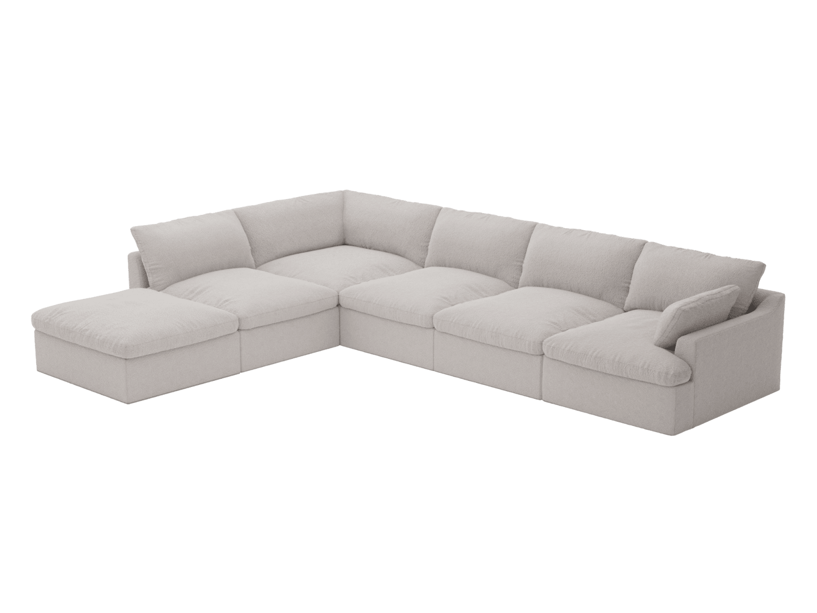 Retreat Boucle Pumice Modular Sofa - 6 Seater LAF Terminal color Boucle Pumice