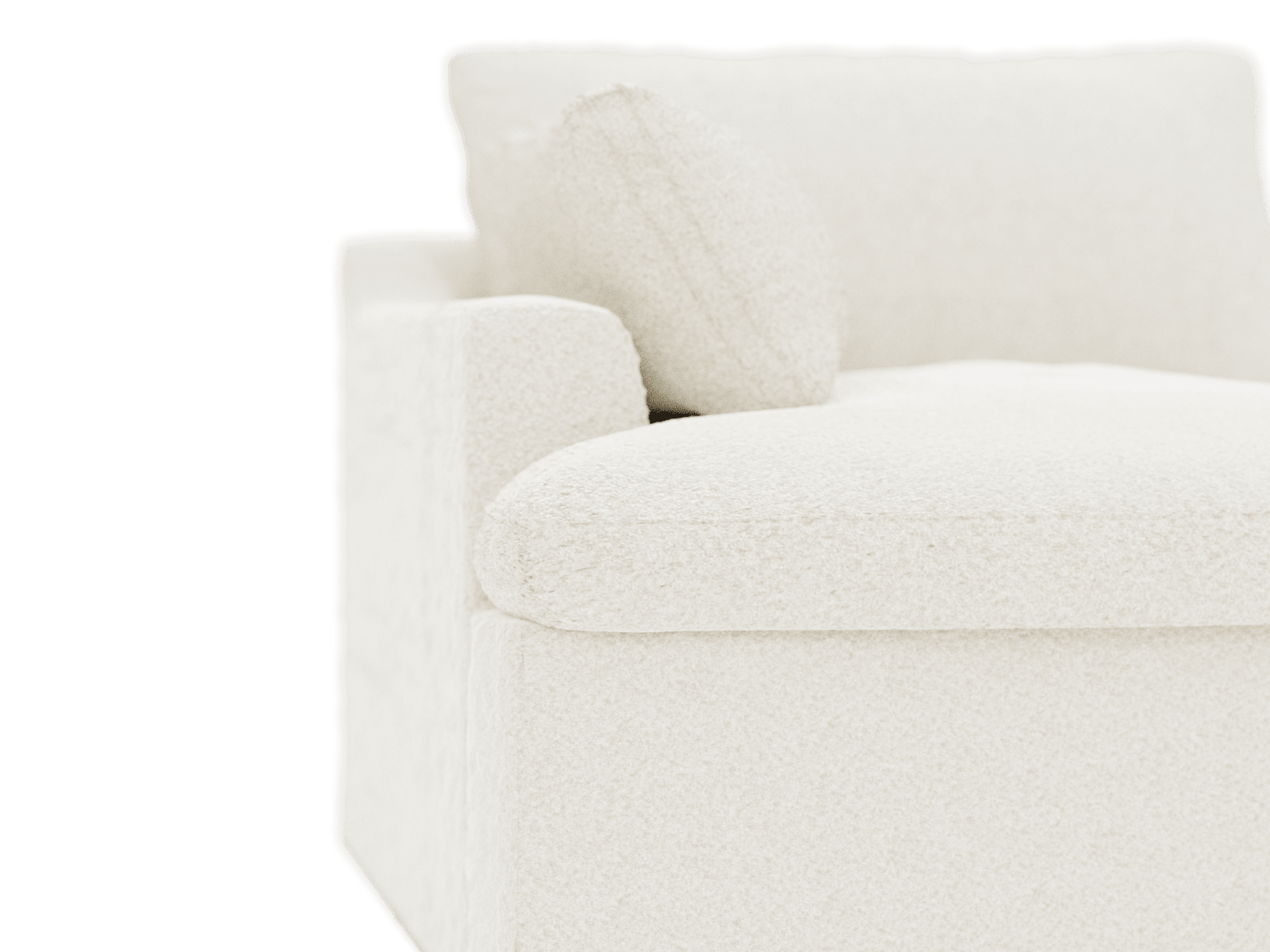 Retreat Boucle Ivory 1 Seat Left Arm Facing Sofa Module color Boucle Ivory