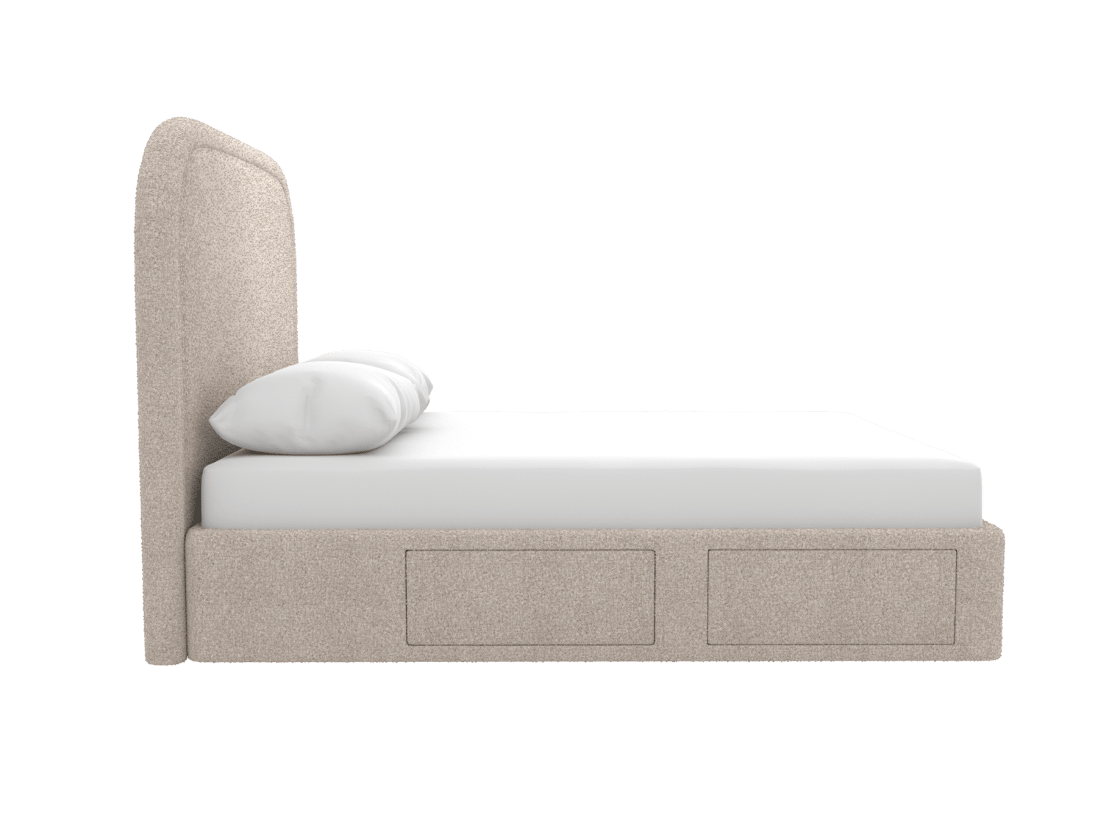 Libby Zenith Storage Drawer Bed Boucle Pumice color Boucle Pumice