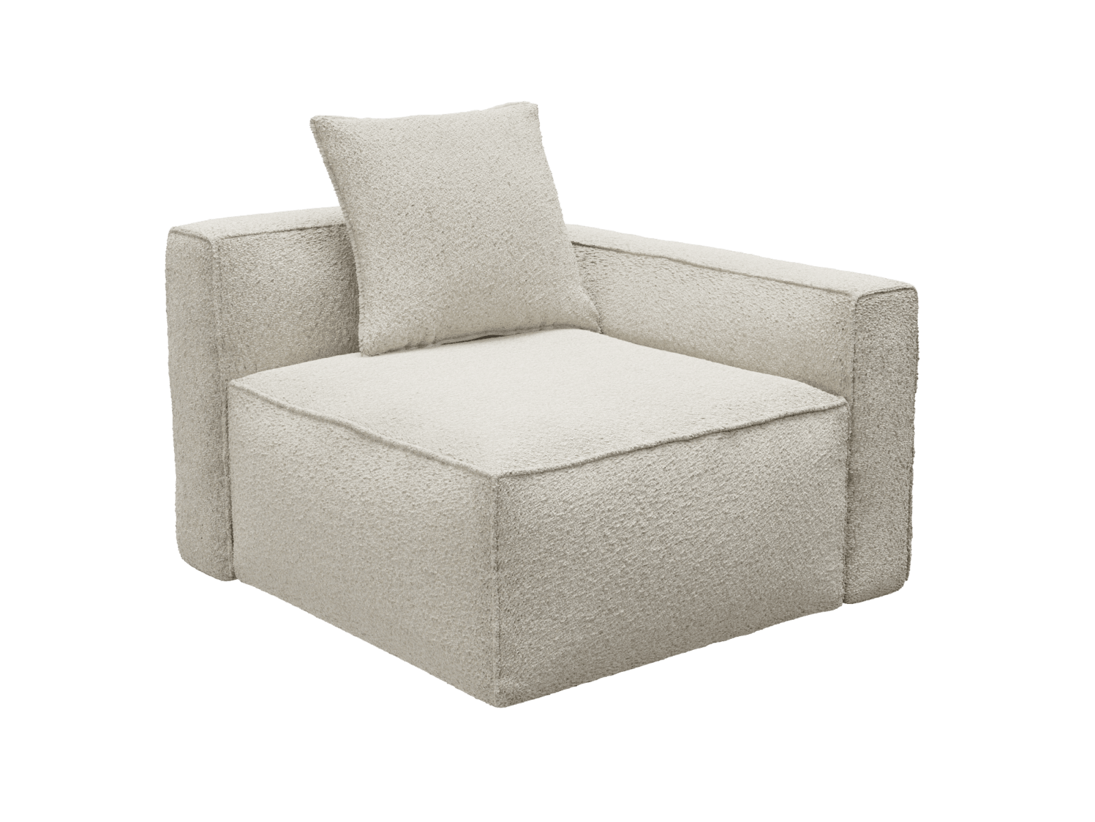 Riley Apt Boucle Ivory Right Arm Facing Chair Module color Boucle Ivory