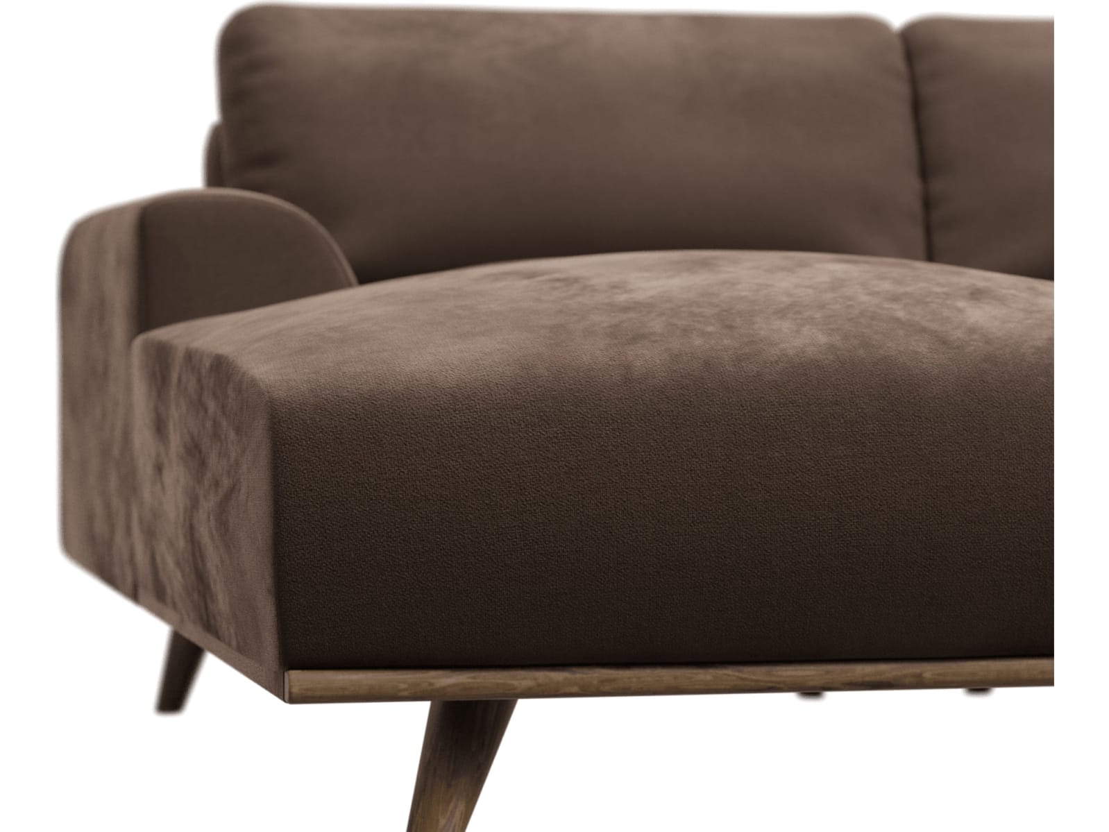 Dane Muse Chocolate Chaise Sofa - 3 Seater color Muse Chocolate