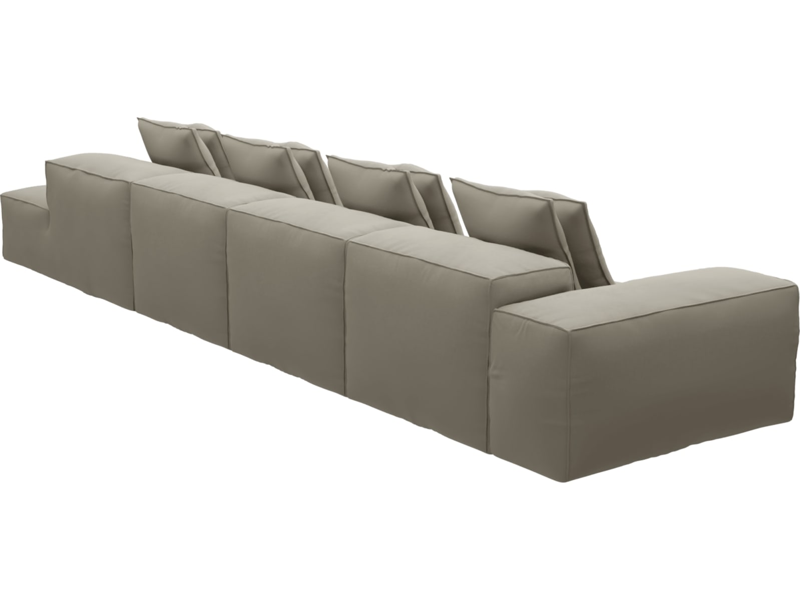 Riley Plaza Natural Modular Sofa - 1x Arm, 3x Armless, 1x Right Terminal color Plaza Natural