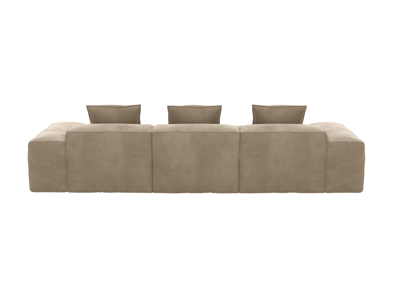 Riley Muse Soft Brown Modular Chaise Sofa - 3 Seater color Muse Soft Brown