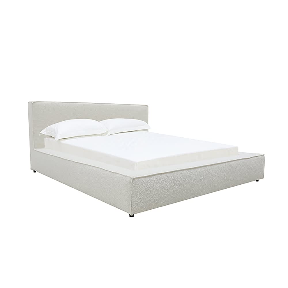 Riley Boucle Ivory King Bed Slip Cover color Boucle Ivory
