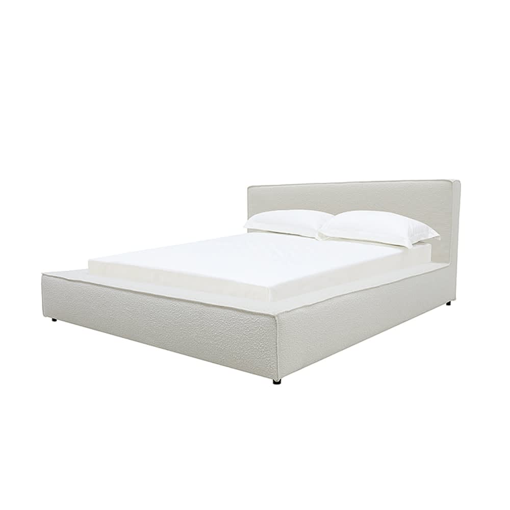 Riley Boucle Ivory King Bed Slip Cover color Boucle Ivory